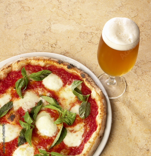 italian pizza and beer