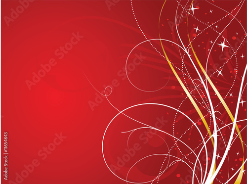 arabesque floral rouge et or