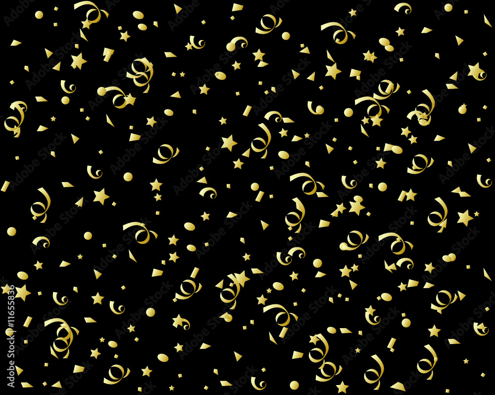 gold confetti, vector illustration