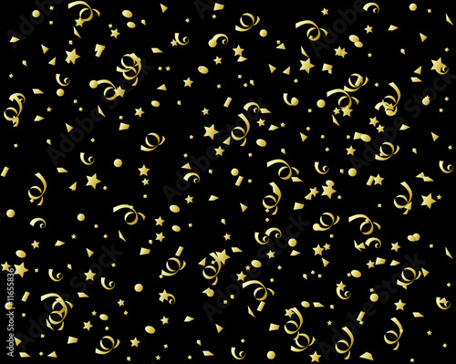 gold confetti, vector illustration