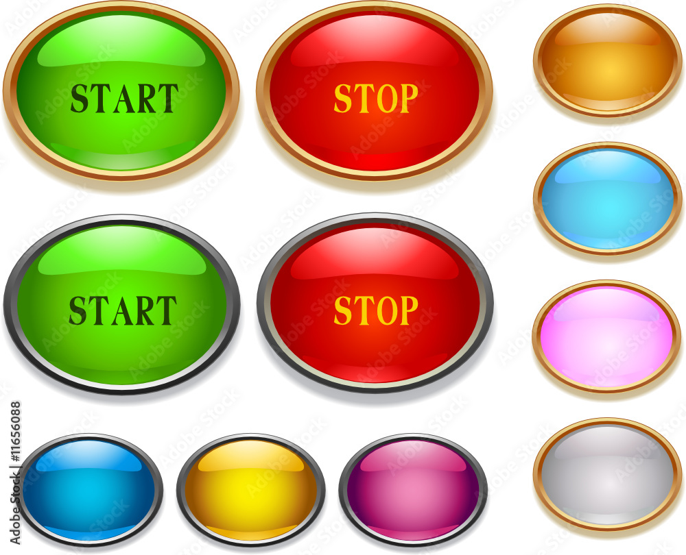 Vector glossy button set Vector glossy button set