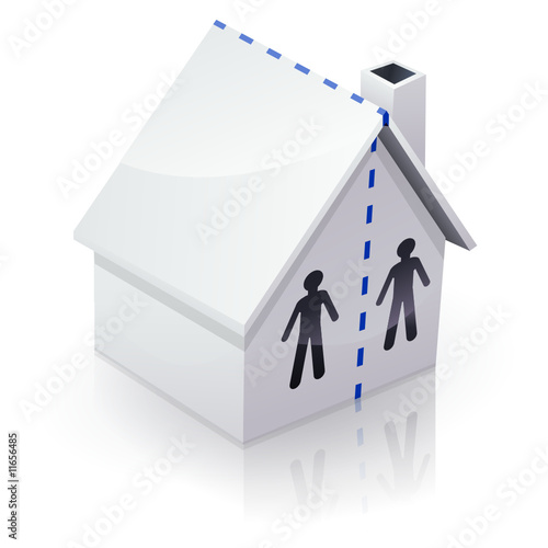 Maison blanche en colocation (reflet)