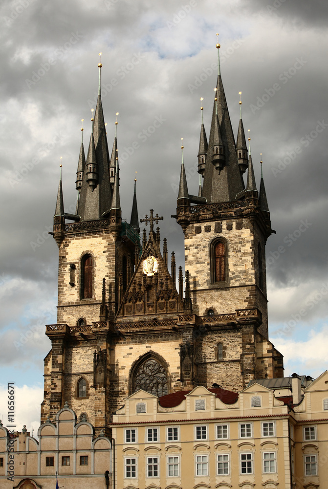 Tynsky church in Prague, Czech republic.