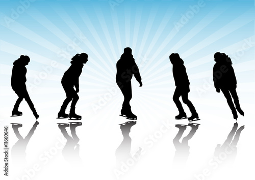 Ice skating silhouettes