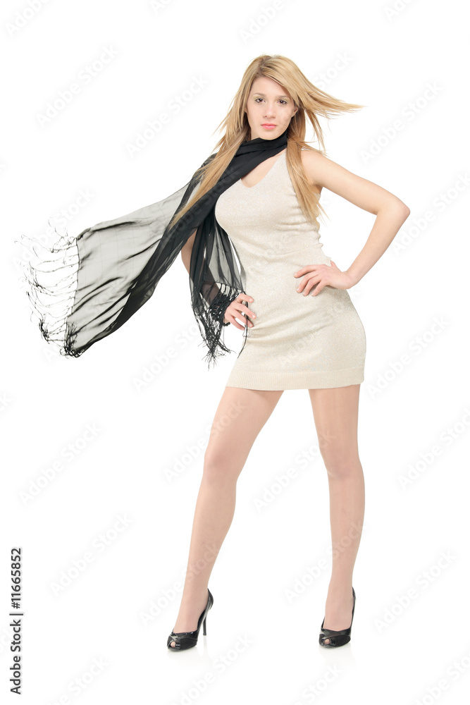 Beautiful girl isolated against white background Beautiful girl isolated against white background