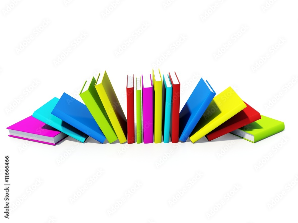 Fototapeta premium Colored books isolated on white background