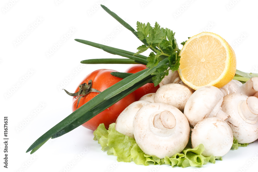 Fresh mushrooms with vegetables Fresh mushrooms with vegetables