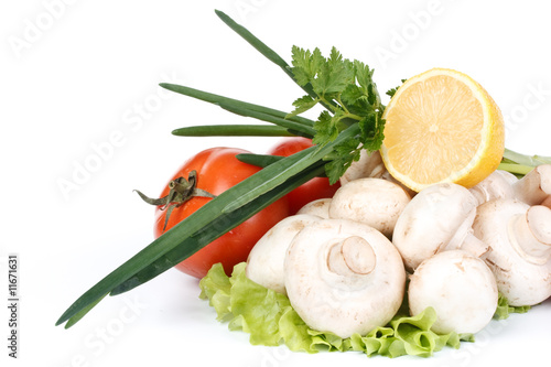 Fresh mushrooms with vegetables