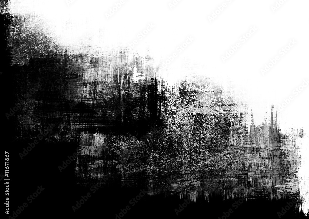 Fototapeta An abstract paint splatter frame in black and white