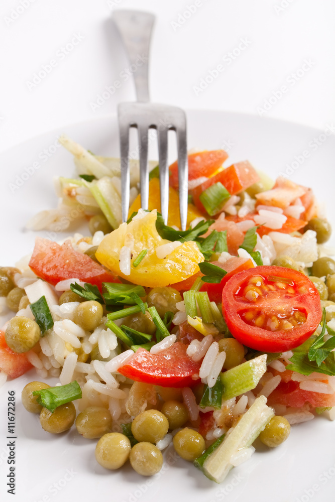 traditional new year's Jumping Joe salad - rice, peppers, peas traditional new year's Jumping Joe salad - rice, peppers, peas
