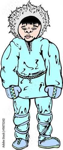 Husky man in vector illustration