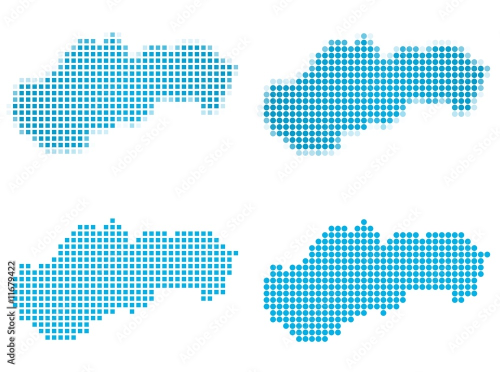 Slovakia map mosaic set. Isolated on white background.
