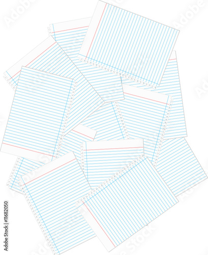 Pile of notebook paper