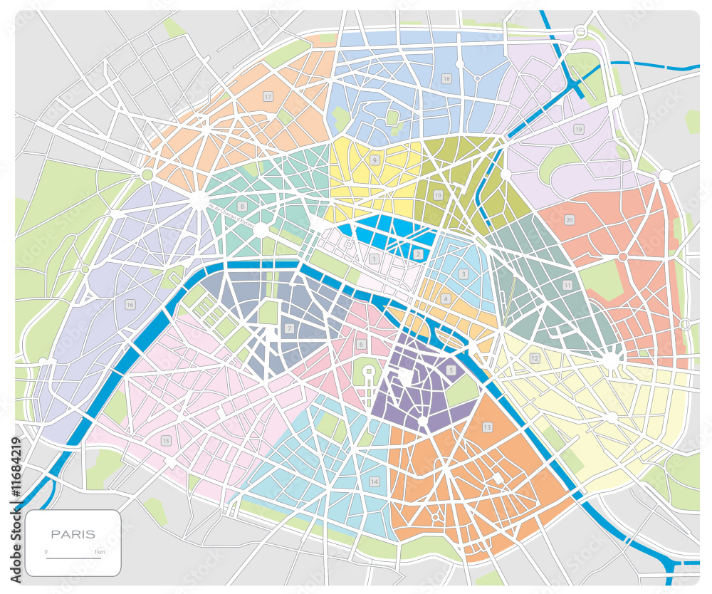 map of Paris/France map of Paris/France