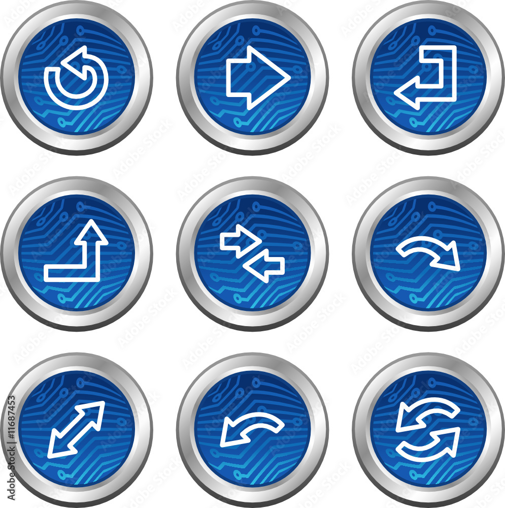 Arrows web icons, blue electronics buttons series Arrows web icons, blue electronics buttons series