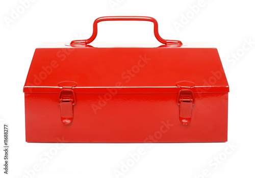 Red toolbox isolated