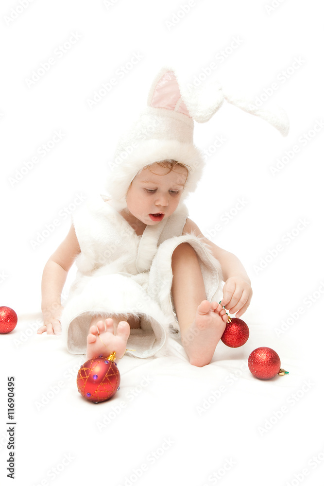 baby in rabbit costume isolated on white baby in rabbit costume isolated on white