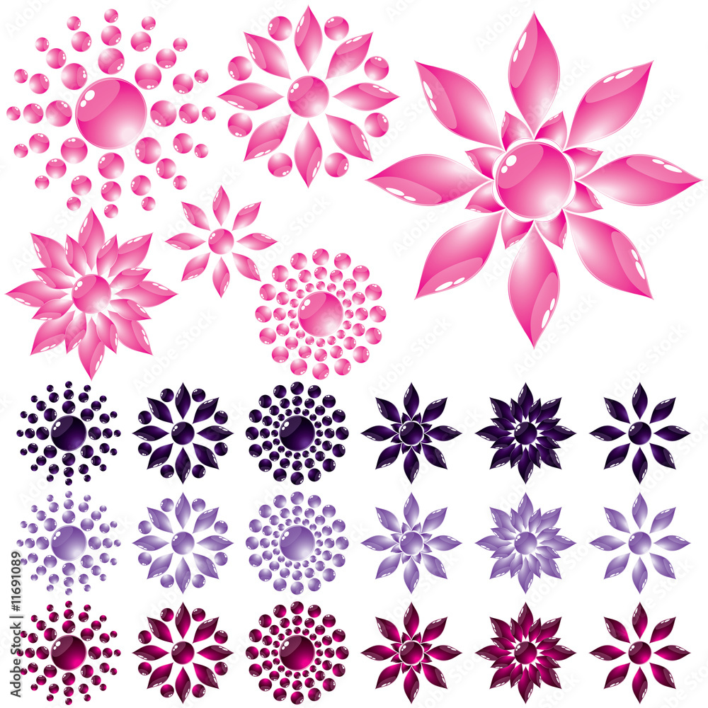 Set of glass flowers Set of glass flowers