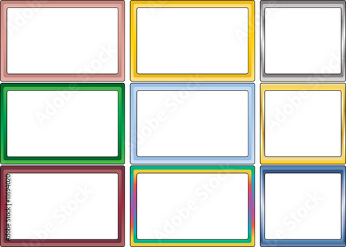 set of simple color photo frame