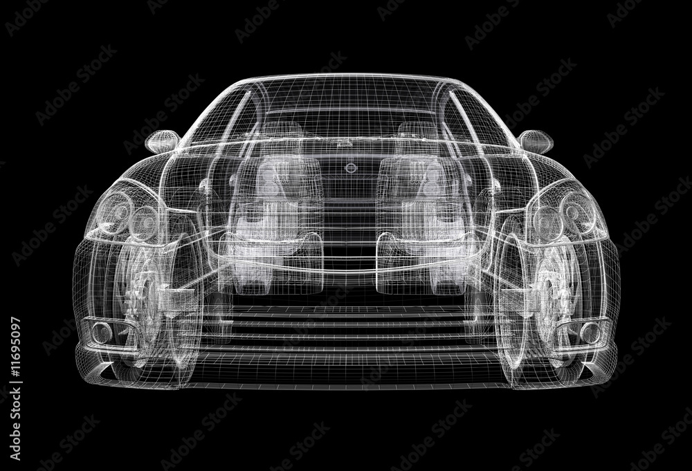 Naklejka premium Wireframe car