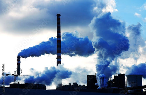 smoke polutted chemical factory photo