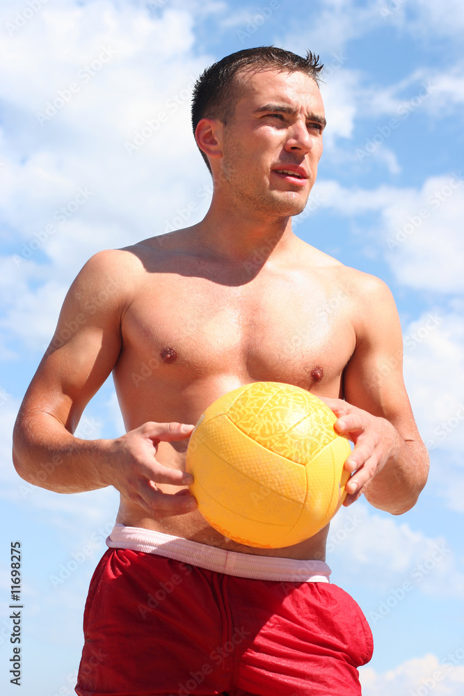 guy with yellow ball