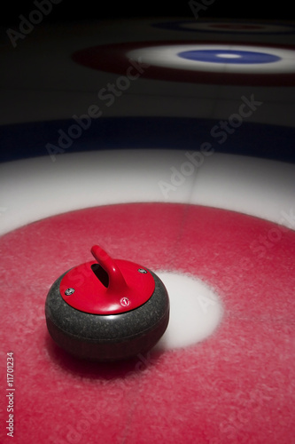 Red Curling Stone