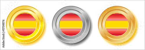 Spain golden, silver and bronze buttons Free Download Spain golden, silver and bronze buttons - GFXLoad