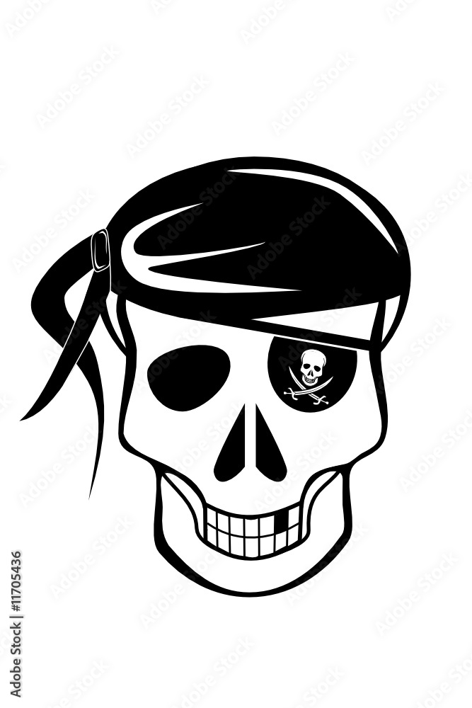 Fototapeta premium A Pirate skull with eyepatch