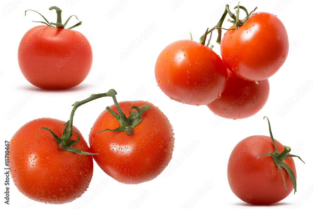 Collage from tomatoes, isolated Collage from tomatoes, isolated