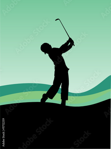 Silhouette of Boy's Golf Swing