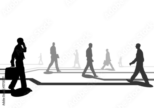Walking businessman