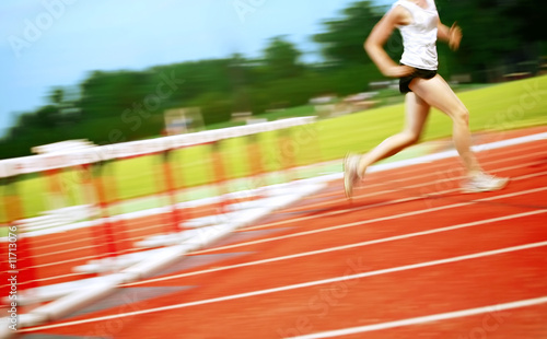 Runner in a hurdle race