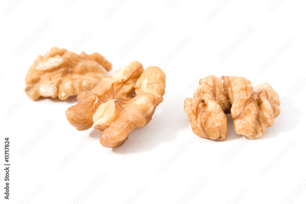 walnut or nut core food isolated on white background walnut or nut core food isolated on white background