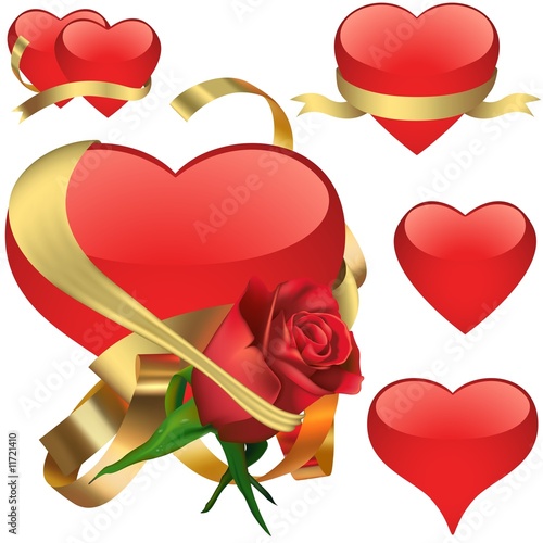 Glass Hearts 5 - hearts set...