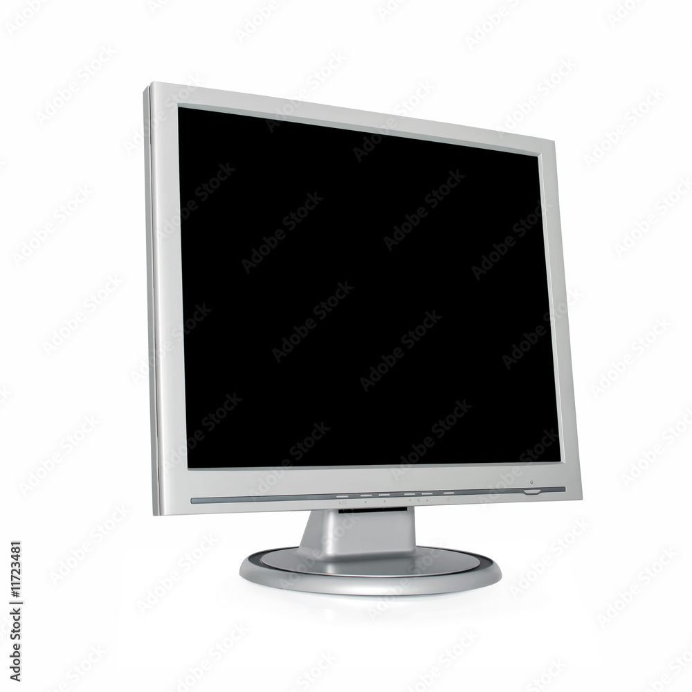 silver monitor with blank black screen silver monitor with blank black screen