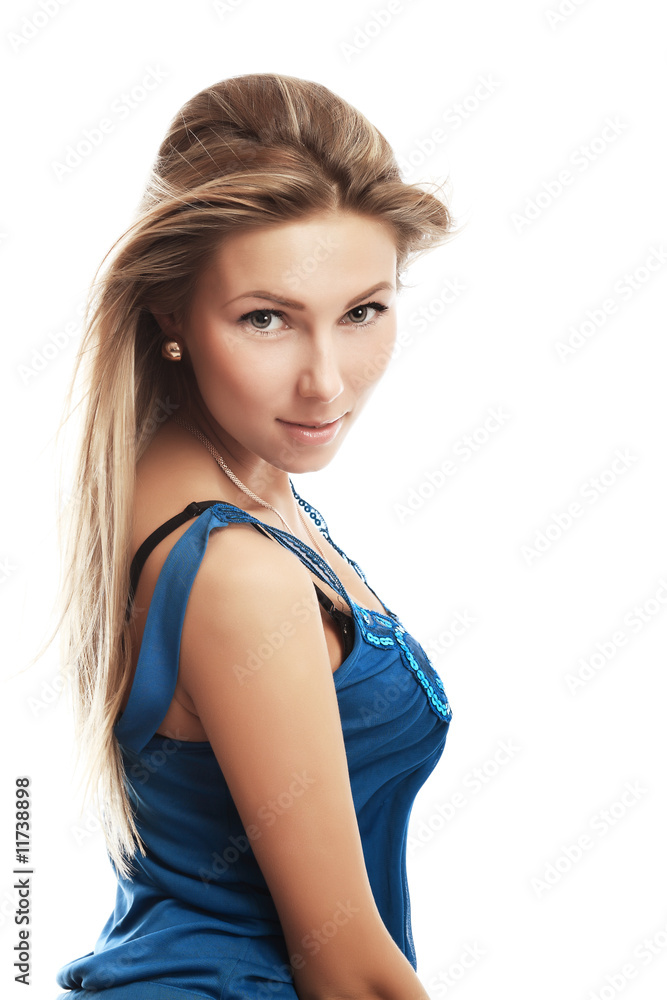 woman in blue woman in blue