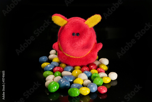 toy rabbit in candy