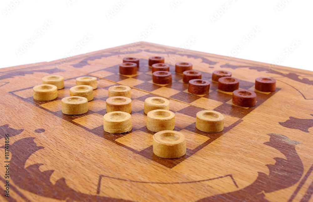 Game checkers from tree. Angular foreshortening Game checkers from tree. Angular foreshortening