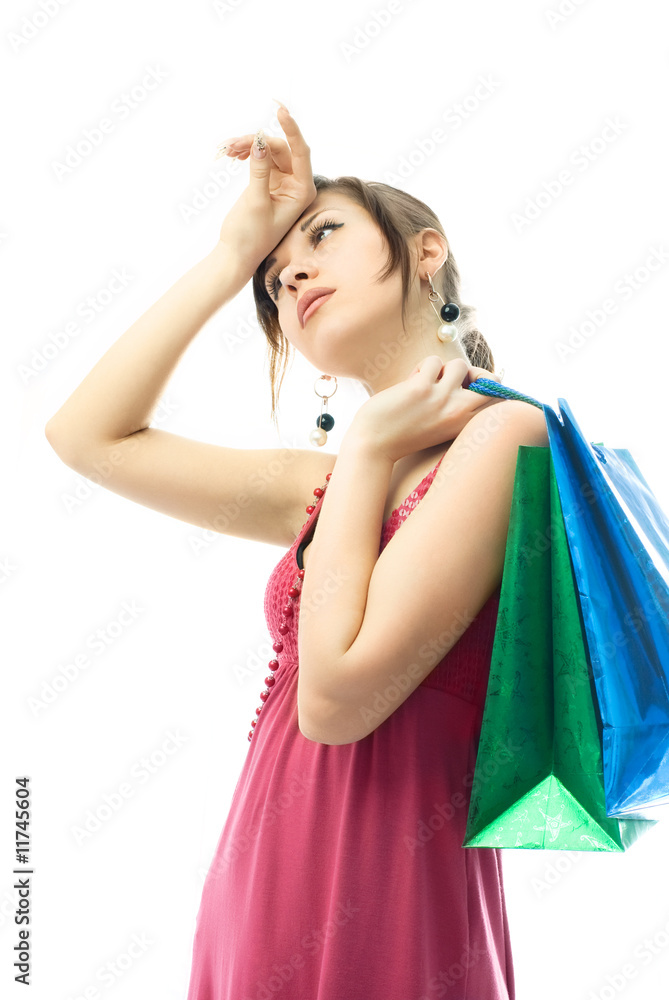 beautiful elegant young woman tired of shopping beautiful elegant young woman tired of shopping