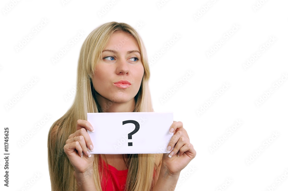 portrait young women and white card portrait young women and white card