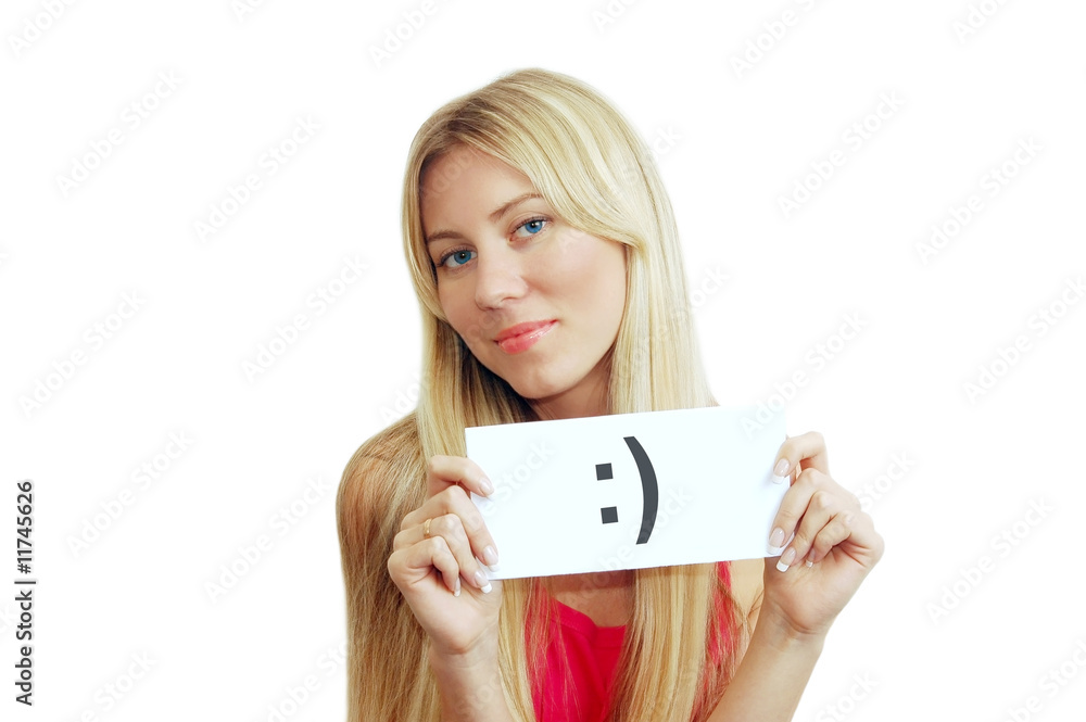 portrait women with beautiful blue eyes and white card portrait women with beautiful blue eyes and white card