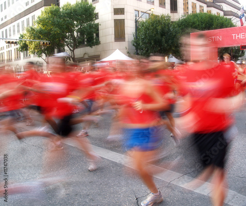 Runners in a long distance race - marathon