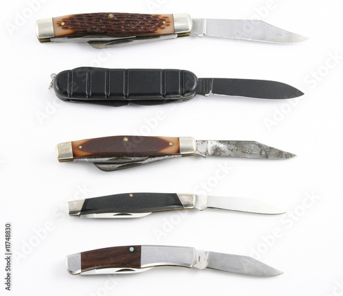 Fotografía Assorted old pocket knifes open