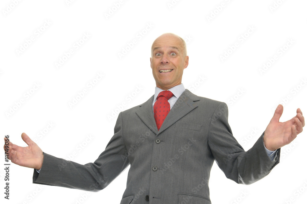 Businessman isolated against a white background Businessman isolated against a white background