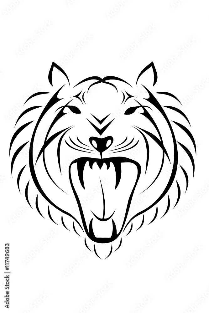 Fototapeta premium A tribal tiger head tattoo