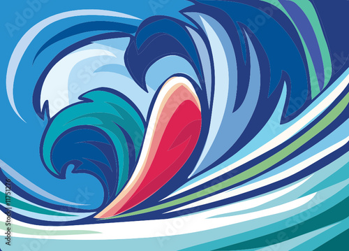 abstract background of blue waves. vector image