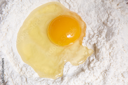 Eggs and flour for baking.