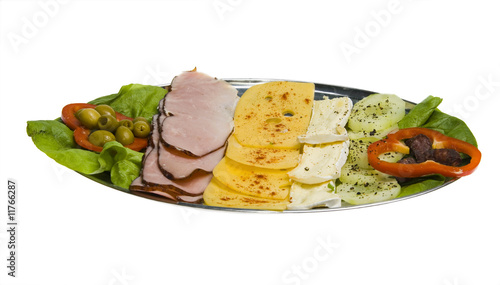 different dishes (breakfast background)