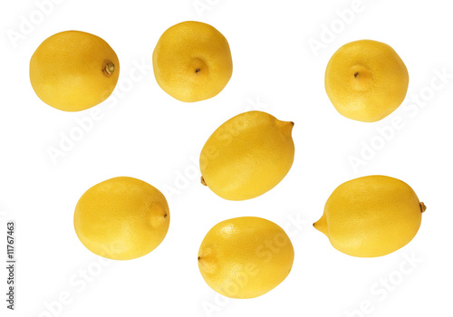 Slika na platnu collection of yellow lemons isolated on white